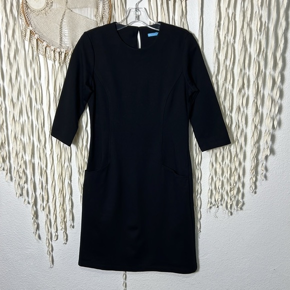 J. McLaughlin Little Black Dress Quarter Sleeve Size Small - Picture 5 of 11